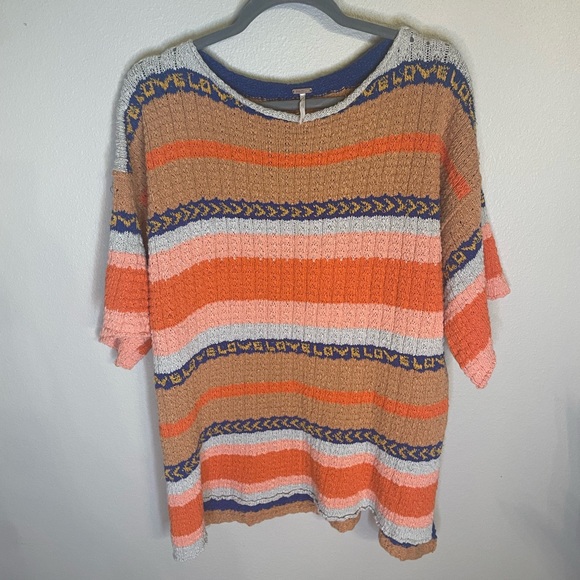 Free People Hidden Love Sweater Short Sleeve Size S - Picture 2 of 8